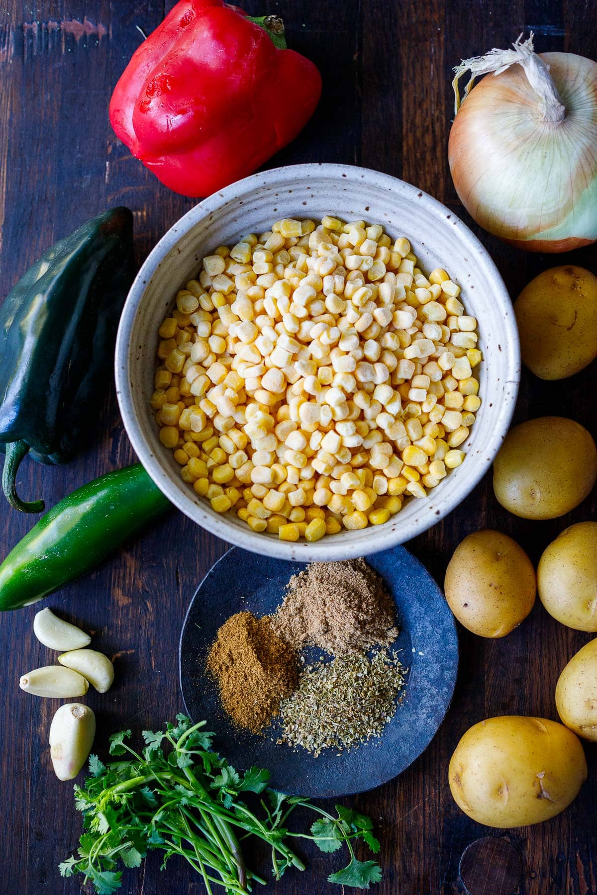 poblano corn chowder ingredients.