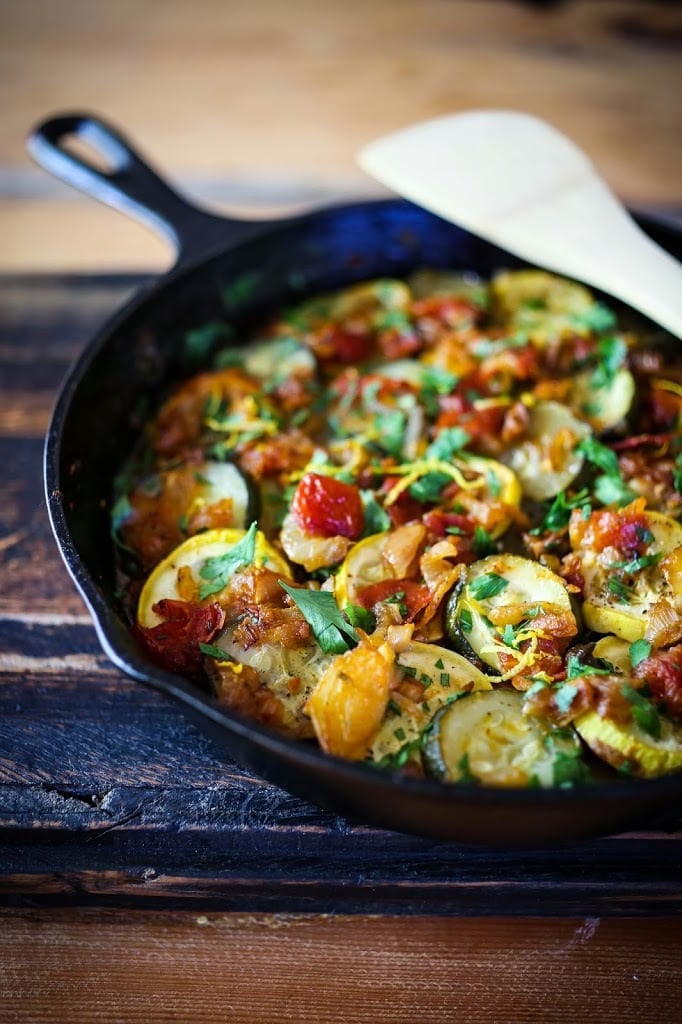 zucchini recipes 20 Delicious Zucchini Recipes: This Baked Zucchini Tian is seasoned with Middle Eastern Spices. Simple and flavorful this Zucchini side dish is healthy and vegan.
